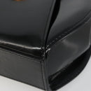CARTIER PANTHERE Hand Bag Patent leather Black Silver Auth 186858A-14
