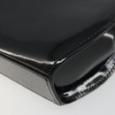 CARTIER PANTHERE Hand Bag Patent leather Black Silver Auth 186858A-16