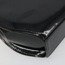 CARTIER PANTHERE Hand Bag Patent leather Black Silver Auth 186858A-17
