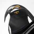 CARTIER PANTHERE Hand Bag Patent leather Black Silver Auth 186858A-19