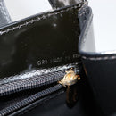 CARTIER PANTHERE Hand Bag Patent leather Black Silver Auth 186858A-12