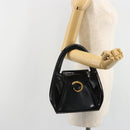 CARTIER PANTHERE Hand Bag Patent leather Black Silver Auth 186858A-25