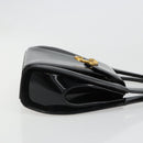 CARTIER PANTHERE Hand Bag Patent leather Black Silver Auth 186858A-3