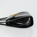 CARTIER PANTHERE Hand Bag Patent leather Black Silver Auth 186858A-4