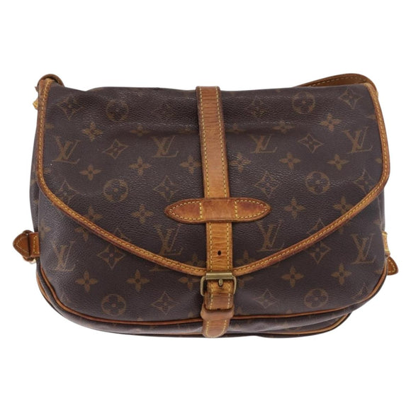 LOUIS VUITTON Monogram Saumur 30 Shoulder Bag M42256 LV Auth 186859