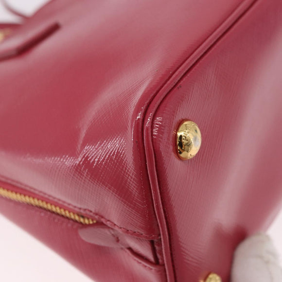 PRADA Hand Bag Saffiano Leather 2way Pink Gold Auth 186860V