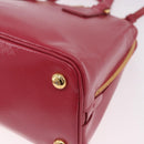 PRADA Hand Bag Saffiano Leather 2way Pink Gold Auth 186860V-16