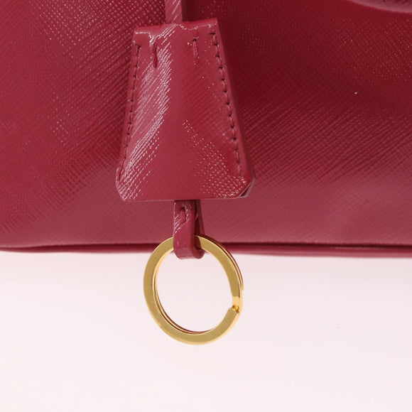 PRADA Hand Bag Saffiano Leather 2way Pink Gold Auth 186860V