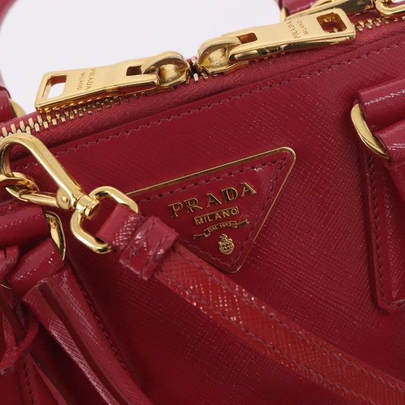 PRADA Hand Bag Saffiano Leather 2way Pink Gold Auth 186860V