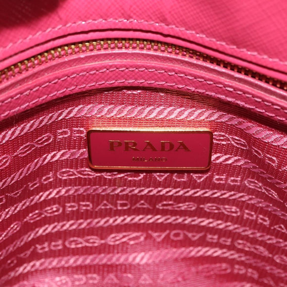 PRADA Hand Bag Saffiano Leather 2way Pink Gold Auth 186860V