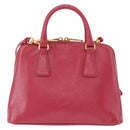 PRADA Hand Bag Saffiano Leather 2way Pink Gold Auth 186860V-3