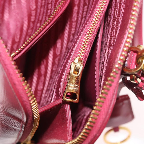 PRADA Hand Bag Saffiano Leather 2way Pink Gold Auth 186860V