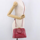 PRADA Hand Bag Saffiano Leather 2way Pink Gold Auth 186860V-33