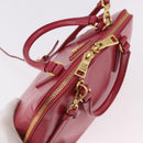 PRADA Hand Bag Saffiano Leather 2way Pink Gold Auth 186860V-6
