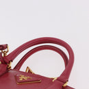 PRADA Hand Bag Saffiano Leather 2way Pink Gold Auth 186860V-8