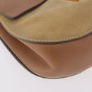 Chloe Drew Chain Shoulder Bag Suede Leather Beige Gold Auth 186862A-10