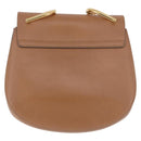 Chloe Drew Chain Shoulder Bag Suede Leather Beige Gold Auth 186862A-3