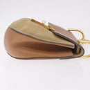 Chloe Drew Chain Shoulder Bag Suede Leather Beige Gold Auth 186862A-4