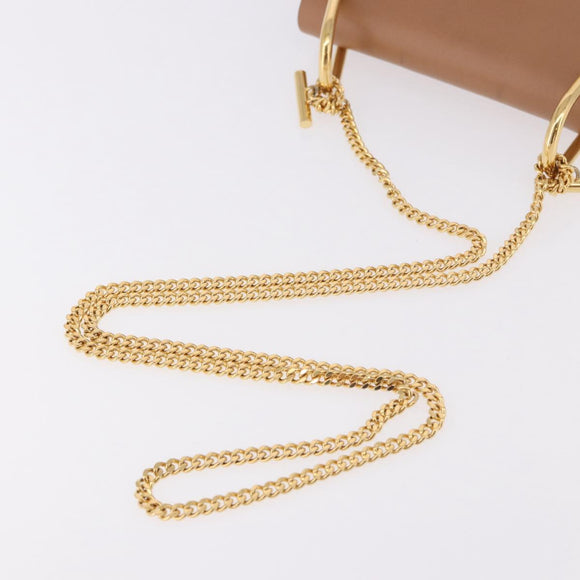 Chloe Drew Chain Shoulder Bag Suede Leather Beige Gold Auth 186862A