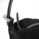 FENDI Shoulder Bag Cotton Jersey Black Silver Auth 186864-16