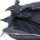 FENDI Shoulder Bag Cotton Jersey Black Silver Auth 186864-20