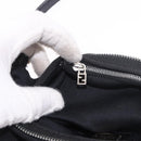 FENDI Shoulder Bag Cotton Jersey Black Silver Auth 186864-21