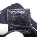 FENDI Shoulder Bag Cotton Jersey Black Silver Auth 186864-23