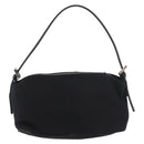 FENDI Shoulder Bag Cotton Jersey Black Silver Auth 186864-3