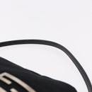 FENDI Shoulder Bag Cotton Jersey Black Silver Auth 186864-8
