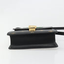 GUCCI Silvi Web Sherry Line Hand Bag Leather 2way Black Gold 470270 Auth 186865V-5