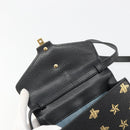 GUCCI Silvi Web Sherry Line Hand Bag Leather 2way Black Gold 470270 Auth 186865V-21