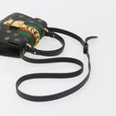 GUCCI Silvi Web Sherry Line Hand Bag Leather 2way Black Gold 470270 Auth 186865V-8