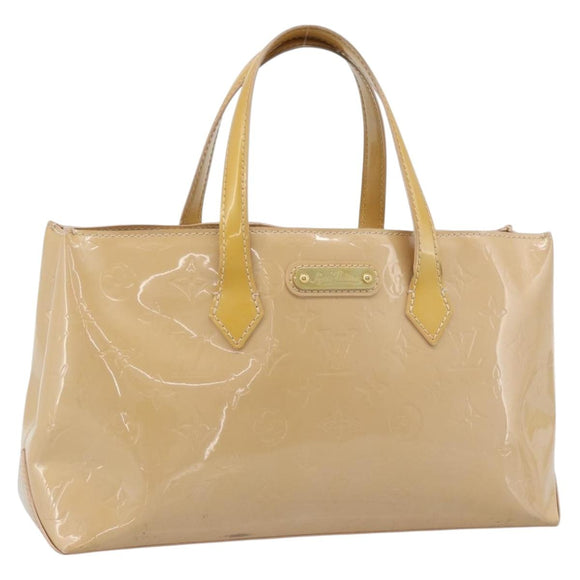 LOUIS VUITTON Monogram Vernis Wilshire PM Hand Bag Broncorail M91452 Auth 186866