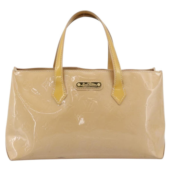 LOUIS VUITTON Monogram Vernis Wilshire PM Hand Bag Broncorail M91452 Auth 186866