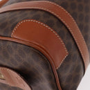CELINE Macadam Canvas Hand Bag PVC Leather Brown Gold Auth 186868A-15