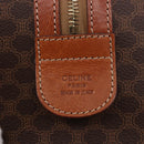 CELINE Macadam Canvas Hand Bag PVC Leather Brown Gold Auth 186868A-12