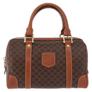 CELINE Macadam Canvas Hand Bag PVC Leather Brown Gold Auth 186868A-13
