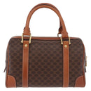 CELINE Macadam Canvas Hand Bag PVC Leather Brown Gold Auth 186868A-2