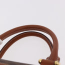 CELINE Macadam Canvas Hand Bag PVC Leather Brown Gold Auth 186868A-8