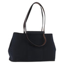 HERMES Kabak Elan PM Hand Bag Canvas 2way Black Silver Auth 186871V-1