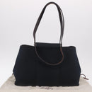 HERMES Kabak Elan PM Hand Bag Canvas 2way Black Silver Auth 186871V-12