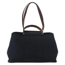 HERMES Kabak Elan PM Hand Bag Canvas 2way Black Silver Auth 186871V-2