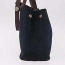 HERMES Kabak Elan PM Hand Bag Canvas 2way Black Silver Auth 186871V-3