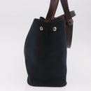 HERMES Kabak Elan PM Hand Bag Canvas 2way Black Silver Auth 186871V-4