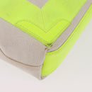 BALENCIAGA Navy Cabas XS Hand Bag Canvas Yellow Silver Auth 186872-15