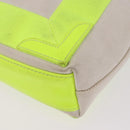 BALENCIAGA Navy Cabas XS Hand Bag Canvas Yellow Silver Auth 186872-16