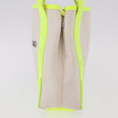 BALENCIAGA Navy Cabas XS Hand Bag Canvas Yellow Silver Auth 186872-3