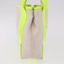 BALENCIAGA Navy Cabas XS Hand Bag Canvas Yellow Silver Auth 186872-4