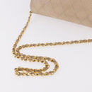 CHANEL Matelasse Chain Shoulder Bag Lamb Skin Beige Gold CC Auth 186875-8