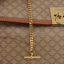 CELINE Macadam Canvas Hand Bag PVC Beige Gold Auth 186876-19
